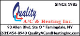 Quality Air Conditioning and Heating Inc. Sponsorship Banner